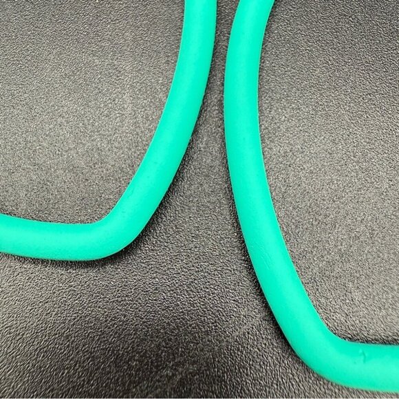 Large Teal Green Heart Hoop Earrings - Pierced - Picture 5 of 10